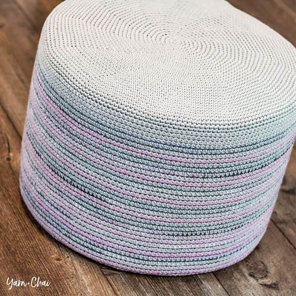 Mosaic Floor Pouf Free Crochet Pattern