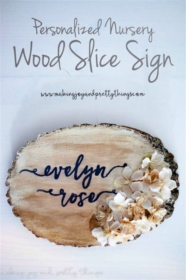 Personalized Nursery Wood Slice Name Sign