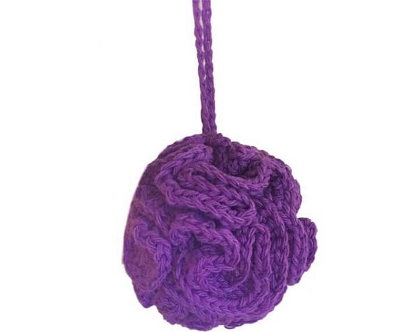 Purple Crochet Bath Pouf, Eco-Friendly