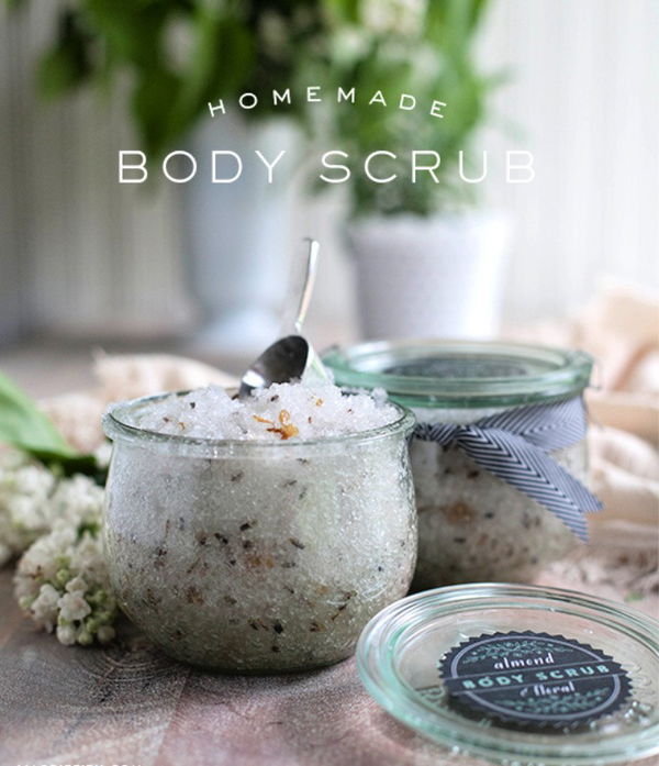 DIY Almond and Floral Body Scrub