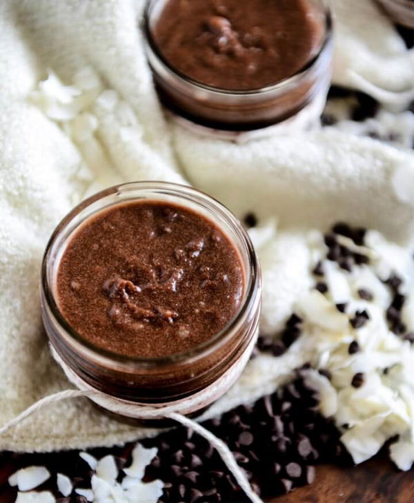 homemade chocolate coconut sugar scrub