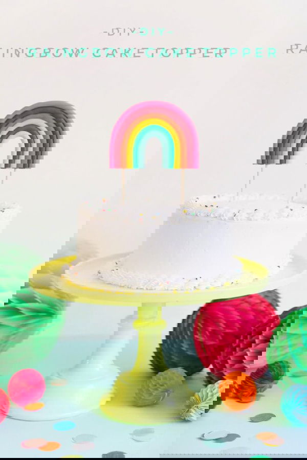 rainbow cake topper