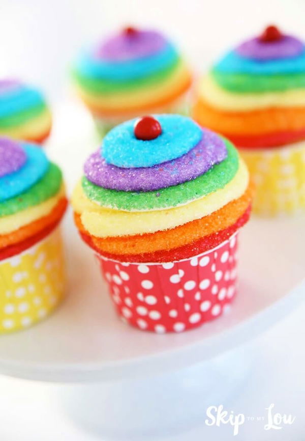 easy rainbow cupcakes