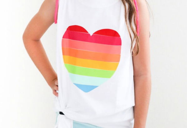 DIY Rainbow Heart Shirt