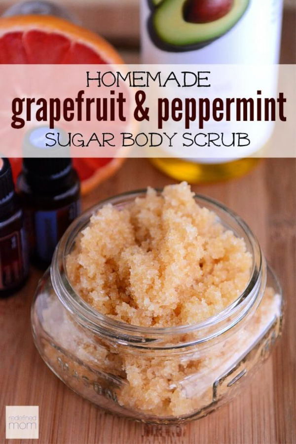 All-Natural Homemade Grapefruit and Peppermint Sugar Scrub Recipe