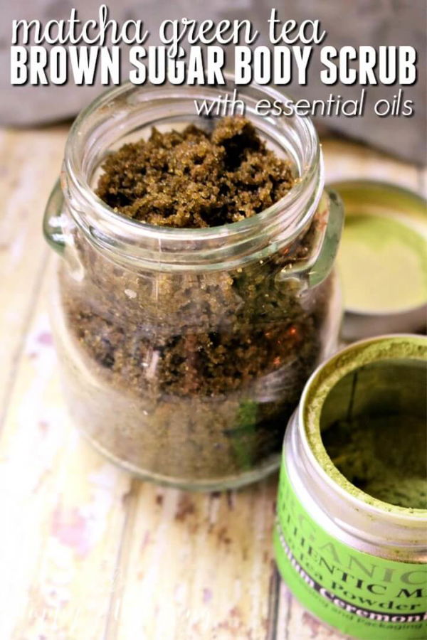 Matcha Green Tea Brown Sugar Body Scrub with Essential Oils