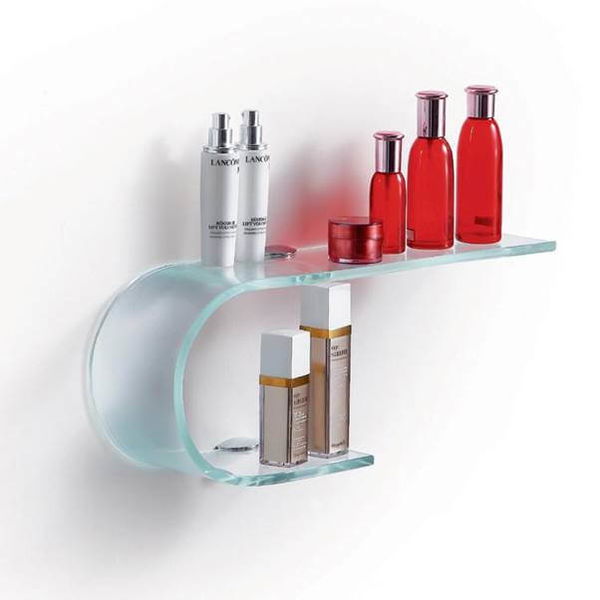 Most Stylish Bent and Curved Floating Glass Shelves